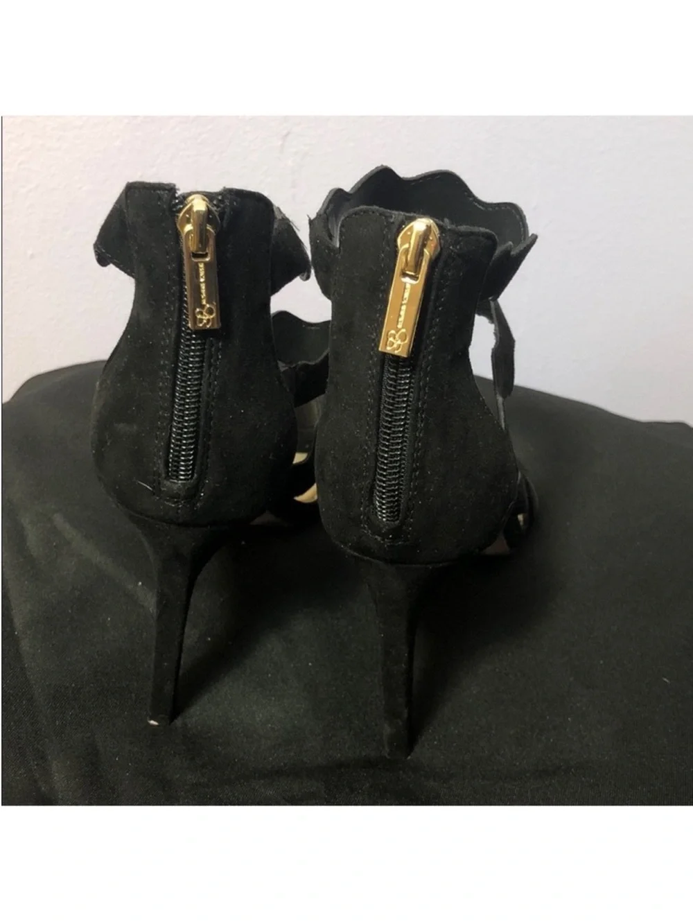 Jessica Simpson Black Scalloped Strappy Heeled Sandals - Women - Picture 6 of 6